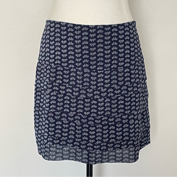 Women’s Navy White Bicycle Patterned Mini Skirt Size Small - Picture 2 of 11